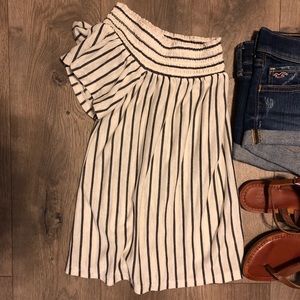 NWT • American Eagle • Off the Shoulder Stripe Top